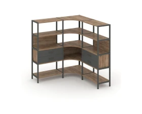 Трехсекционный угловой стеллаж четырехярусный с ящиками 1590х1590х1613 Шелф Систем / Shelf System images