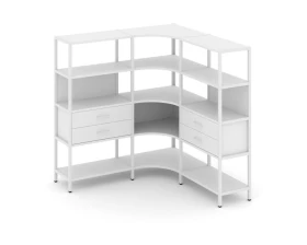 Трехсекционный угловой стеллаж четырехярусный с ящиками 1590х1590х1613 Шелф Систем / Shelf System images