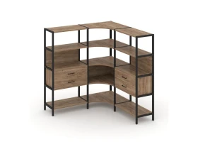 Трехсекционный угловой стеллаж четырехярусный с ящиками 1590х1590х1613 Шелф Систем / Shelf System images