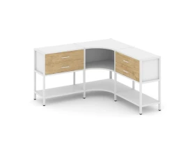 Трехсекционный угловой стеллаж двухярусный с ящиками 1590х1590х879 Шелф Систем / Shelf System images