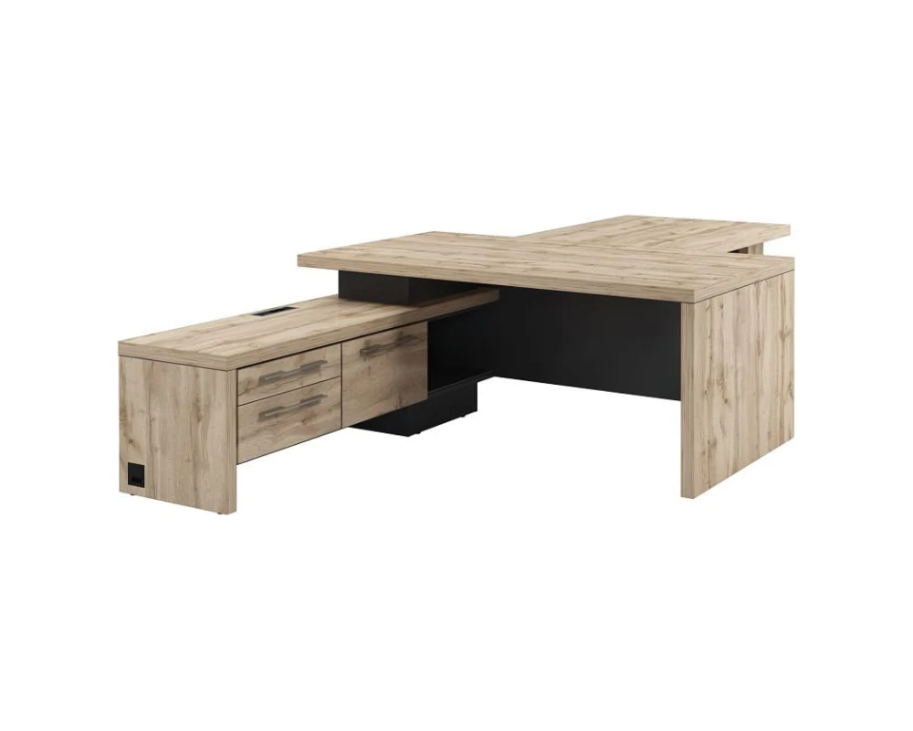 Стол руководителя с опорной тумбой T-818л.1000 Торстон