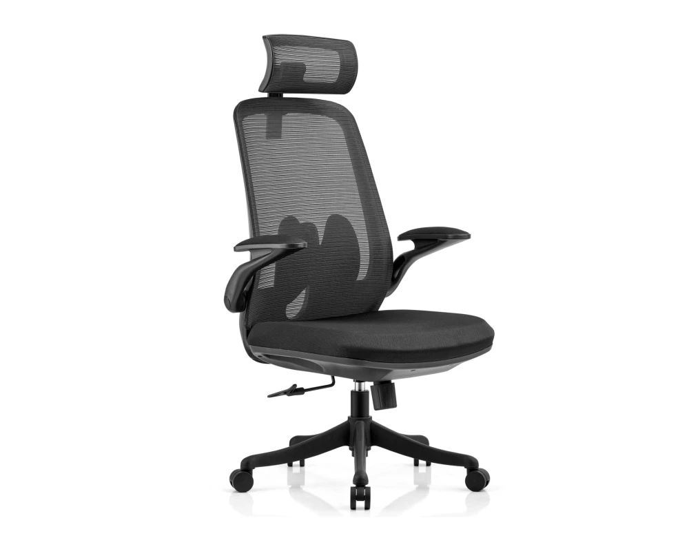 Кресло VIKING-81 MA22 Сетка/Ткань, Черный